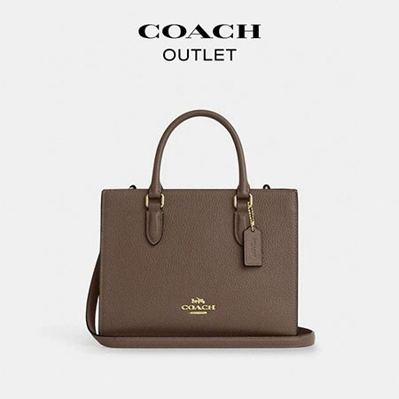 COACHバッグ、COACH風、ブランドCOACH複製品、Maieスモールトート、カフェモノグラム、ミルクティーカラー、ダークグレー、ファッショントート、ショルダーバッグ、レプリカバッグ