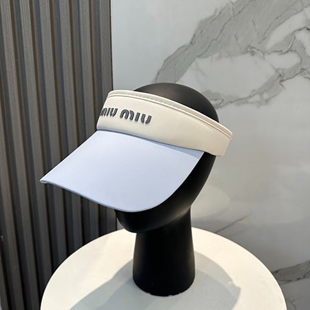 MIUMIUレプリカ，MIUMIU帽子，MIUMIU空頂帽子，MIUMIU風，アイスシート帽子，日よけ帽子，スーパーコピー，韓国スタイル，通気性，肌保護，夏の必須アイテム，お得価格
