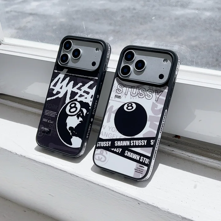 ステューシーiphone17ケース 黒8ボール