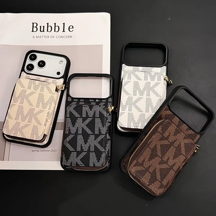 マイケルコース iPhone17 ケース ファスナーポケット付き
