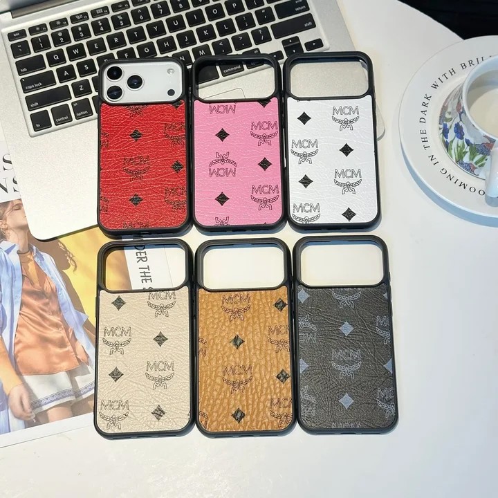 エムシーエムiPhone17promaxケース ロゴグラム レザー