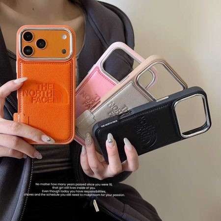 ノースフェイス iphone17ケース ロゴ型押し