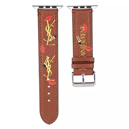 お姫様風 ysl アップルウォッチバンド 女性愛用 ブランド ロゴ付き Apple Watch 流行り イヴサンローラン スライド式 オシャレ 個性 人工皮革