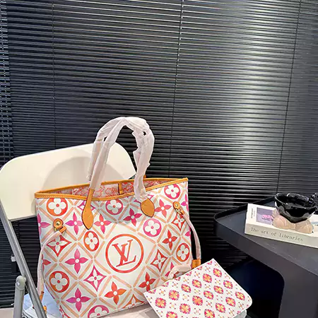 ブランド LV バッグ ルイヴィトン ネヴァーフル MM トートバッグ モノグラムコーラル レザー ブランド バッグ LV  大容量 LV 肩掛けバッグ 人気 海外販売