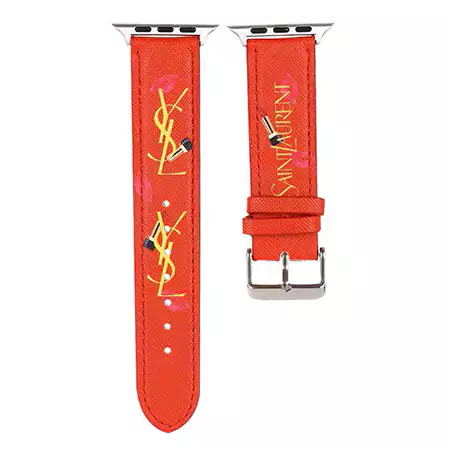 お姫様風 ysl アップルウォッチバンド 女性愛用 ブランド ロゴ付き Apple Watch 流行り イヴサンローラン スライド式 オシャレ 個性 人工皮革