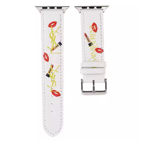 お姫様風 ysl アップルウォッチバンド 女性愛用 ブランド ロゴ付き Apple Watch 流行り イヴサンローラン スライド式 オシャレ 個性 人工皮革