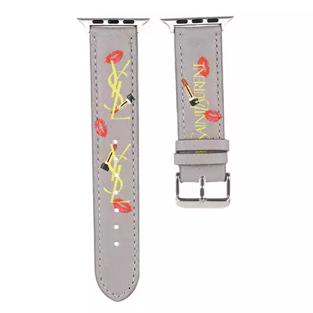 お姫様風 ysl アップルウォッチバンド 女性愛用 ブランド ロゴ付き Apple Watch 流行り イヴサンローラン スライド式 オシャレ 個性 人工皮革