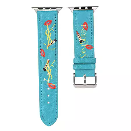 お姫様風 ysl アップルウォッチバンド 女性愛用 ブランド ロゴ付き Apple Watch 流行り イヴサンローラン スライド式 オシャレ 個性 人工皮革