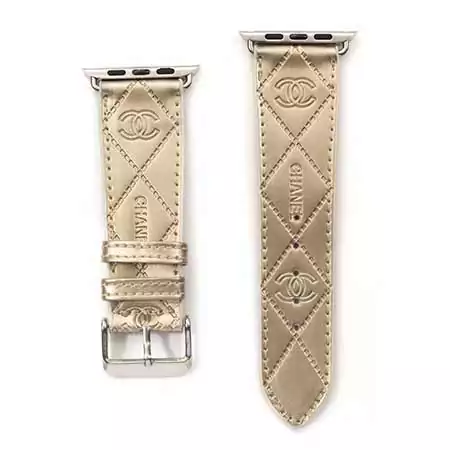 chanel スマートウォッチバンド 適当な厚さ 流行り 欧米風 ハイブランド Apple Watch アップルウォッチバンド 売れ筋 人工皮革 穴留め式 シャネル 汗に強い ロゴ付き 耐熱 送料無料