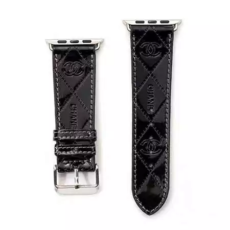 chanel スマートウォッチバンド 適当な厚さ 流行り 欧米風 ハイブランド Apple Watch アップルウォッチバンド 売れ筋 人工皮革 穴留め式 シャネル 汗に強い ロゴ付き 耐熱 送料無料