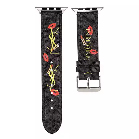 お姫様風 ysl アップルウォッチバンド 女性愛用 ブランド ロゴ付き Apple Watch 流行り イヴサンローラン スライド式 オシャレ 個性 人工皮革