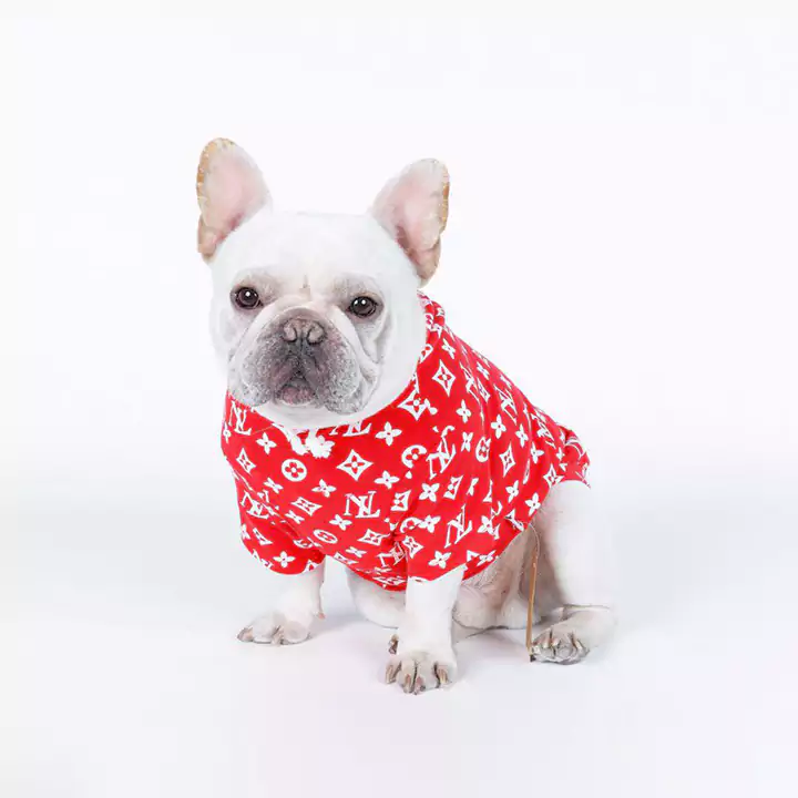 シュプリーム ルイヴィトンコラボ 犬の服 パーカー SUPREME LV タンクトップ 洋服 袖無し 小型犬 中型犬 ブランド 英字柄 犬の服 パロディ