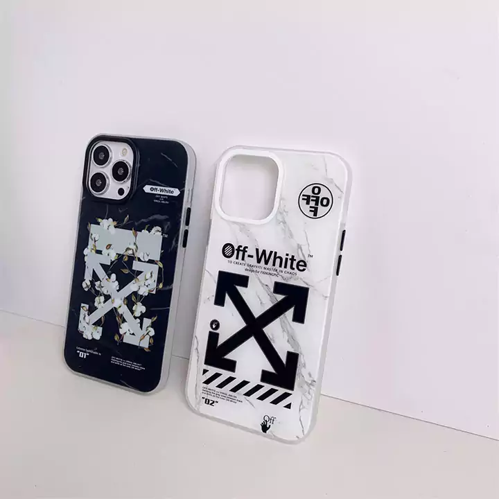 オフホワイトの黒白ペア向けiphone12ケース