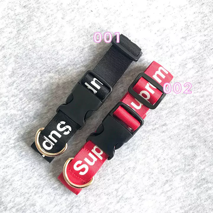 シュプリーム犬用リード ハーネス セット 黒 赤 大人気 SUPREME ペット用品 犬の首輪 牽引縄 中小型犬 散歩 お出かけ 犬ハーネスかわいい おしゃれ