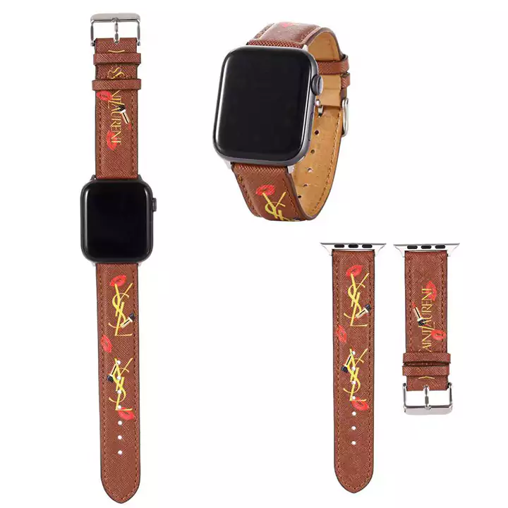 お姫様風 ysl アップルウォッチバンド 女性愛用 ブランド ロゴ付き Apple Watch 流行り イヴサンローラン スライド式 オシャレ 個性 人工皮革