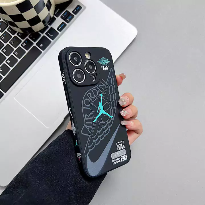 Nike Air JordaniPhone 16promax 保護ケース、白黒 グレー Nike 薄型 iPhone16/15/14 ケース、シリコーン素材 Jordan ロゴ iPhone ファッション携帯 ケース