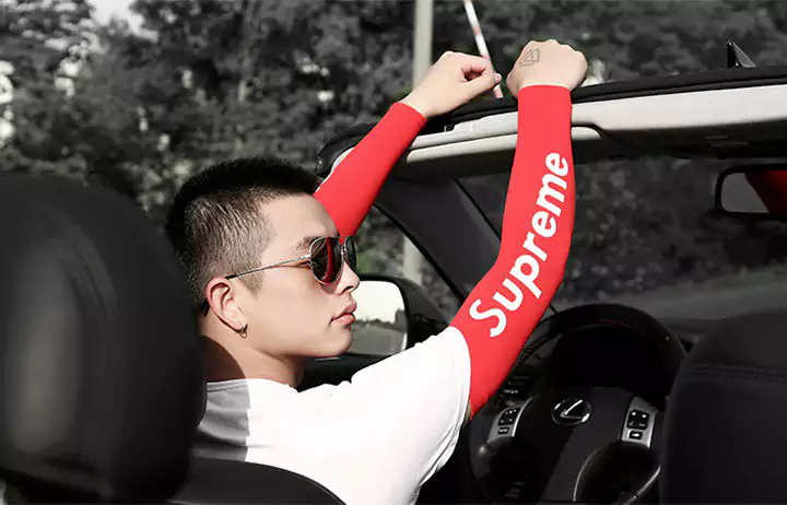 ブランドのアイスシルク製の袖カバー、夏に日焼け防止に最適な屋外用品、女性のドライブやサイクリングに最適、男性の腕を保護する、バスケットボールの腕カバーまたは肘のロングバージョン（D04A）。