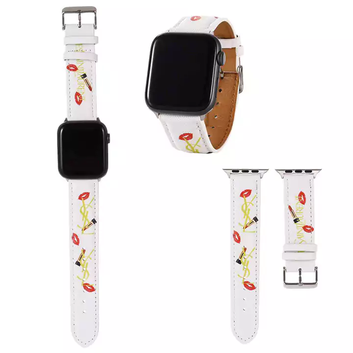 お姫様風 ysl アップルウォッチバンド 女性愛用 ブランド ロゴ付き Apple Watch 流行り イヴサンローラン スライド式 オシャレ 個性 人工皮革