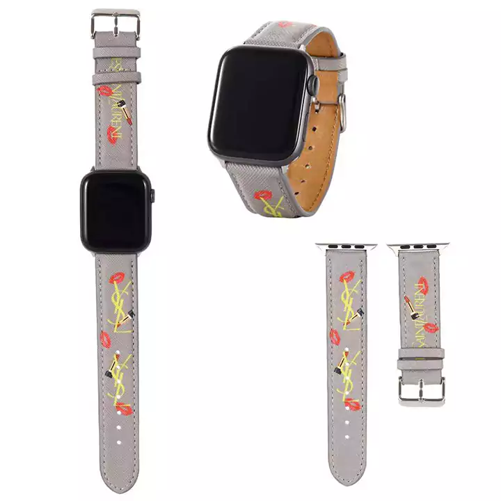 お姫様風 ysl アップルウォッチバンド 女性愛用 ブランド ロゴ付き Apple Watch 流行り イヴサンローラン スライド式 オシャレ 個性 人工皮革