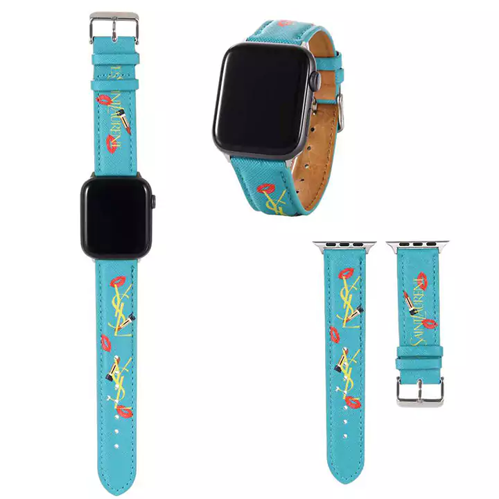 お姫様風 ysl アップルウォッチバンド 女性愛用 ブランド ロゴ付き Apple Watch 流行り イヴサンローラン スライド式 オシャレ 個性 人工皮革