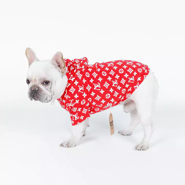 シュプリーム ルイヴィトンコラボ 犬の服 パーカー SUPREME LV タンクトップ 洋服 袖無し 小型犬 中型犬 ブランド 英字柄 犬の服 パロディ