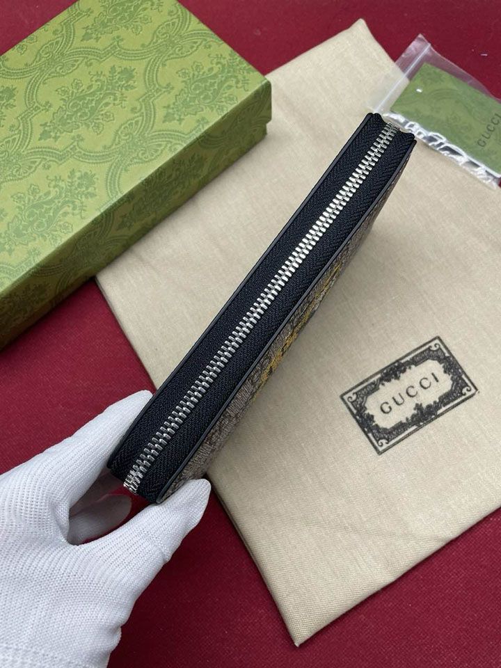 GUCCI グッチ ラウンドファスナー 長財布 GGスプリーム タイガー 虎 PVCレザー ブラック カーキベージュ 小銭入れ メンズ レディース ブランド長財布コピー 激安 日本通販店