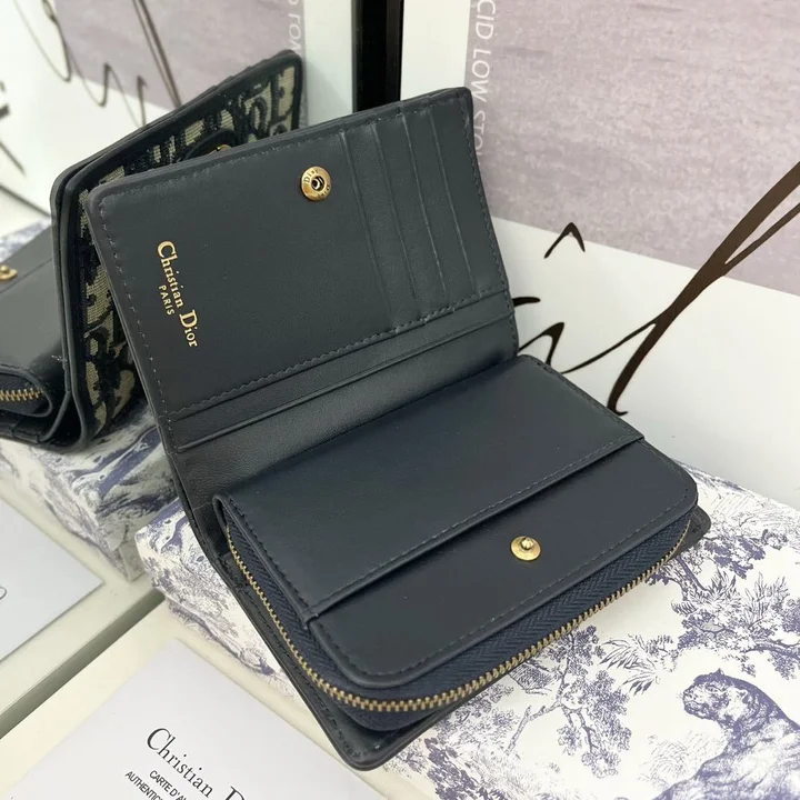 ディオールバッグ ディオール ファスナー 折りたたみ財布 CDシグネチャー 大容量 Dior ユニセックスウォレットカードケース