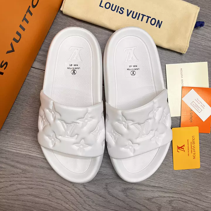 カップルに人気 ルイヴィトン べナッシ モノグラム サンダル ブラック ホワイト お洒落 LV スリッパ 高品質 ゴム