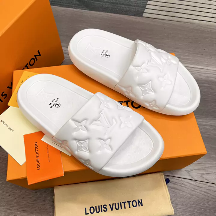 カップルに人気 ルイヴィトン べナッシ モノグラム サンダル ブラック ホワイト お洒落 LV スリッパ 高品質 ゴム