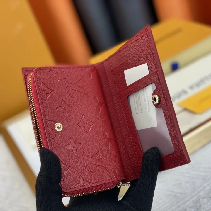 ハイブランドルイヴィトン エンボス加工 ファッション LV 財布 多機能 ミニ財布 レッド  M60235 スーパーコピー
