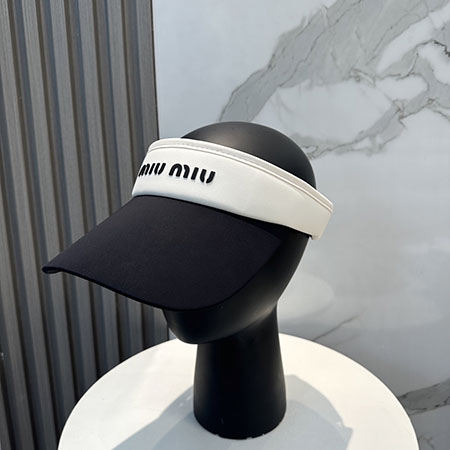 MIUMIUレプリカ，MIUMIU帽子，MIUMIU空頂帽子，MIUMIU風，アイスシート帽子，日よけ帽子，スーパーコピー，韓国スタイル，通気性，肌保護，夏の必須アイテム，お得価格
