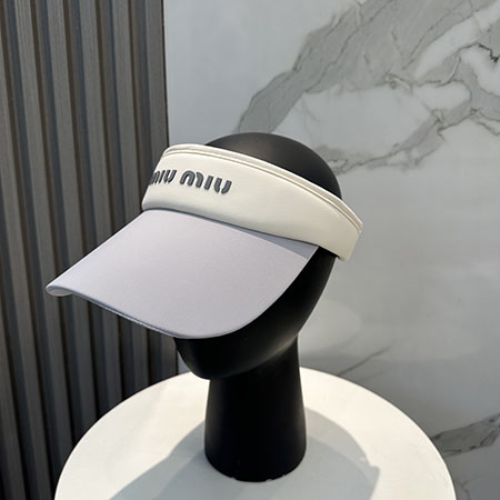 MIUMIUレプリカ，MIUMIU帽子，MIUMIU空頂帽子，MIUMIU風，アイスシート帽子，日よけ帽子，スーパーコピー，韓国スタイル，通気性，肌保護，夏の必須アイテム，お得価格
