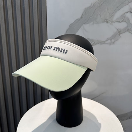 MIUMIUレプリカ，MIUMIU帽子，MIUMIU空頂帽子，MIUMIU風，アイスシート帽子，日よけ帽子，スーパーコピー，韓国スタイル，通気性，肌保護，夏の必須アイテム，お得価格
