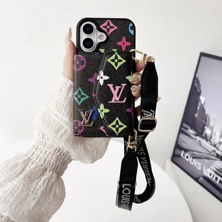 ストラップ付きiPhone16 スマホ ケース ルイヴィトン