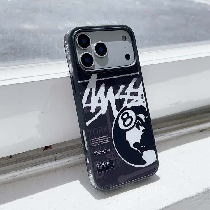 ステューシーiphone17ケース 黒8ボール