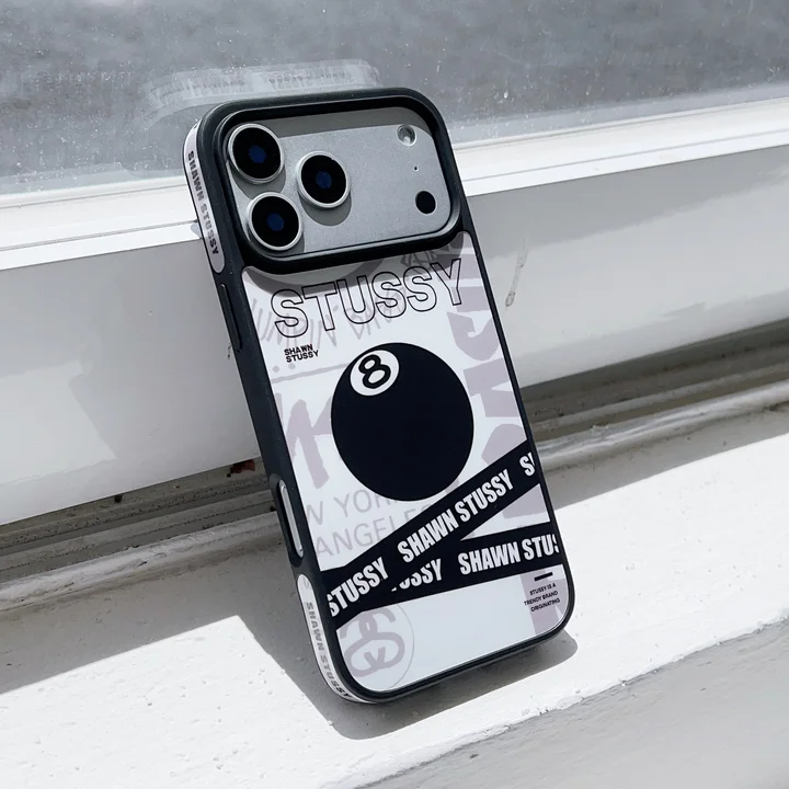 ステューシーiphone17ケース 黒8ボール