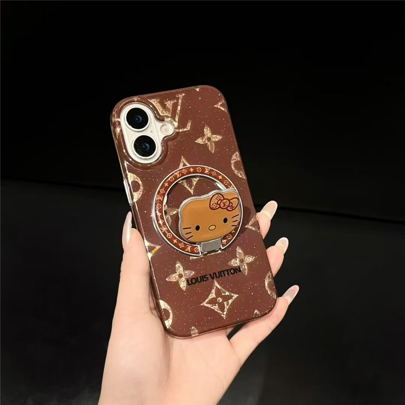 iphone17 ケース かわいい ルイヴィトン iphone17pro/17promax ケース magsafe対応 スマホ ケース キティ ちゃん iphone16pro/15 ケース ラメ iphone14/13 ケース おしゃれ 韓国