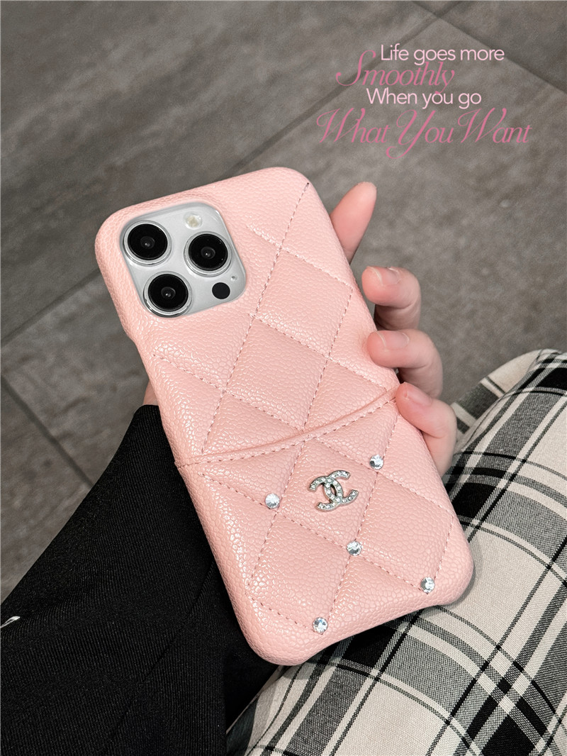 iphone17/17pro ケース ブランドコピー シャネル iphone16pro ケース カード収納 背面 chanelパロディ iphone15/15pro ケース