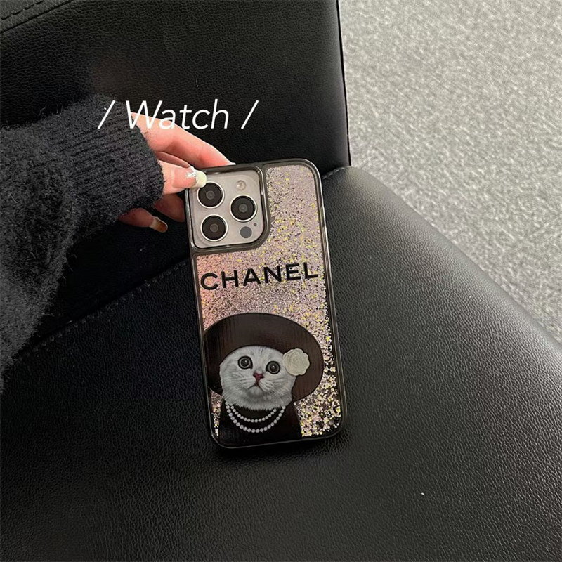 chanel スマホケース コピー シャネル iphoneケース 17pro iphone16/16pro ケース ラメ グリッター iphone15/14ケース 人気 女子 iphoneケース キラキラ 透明