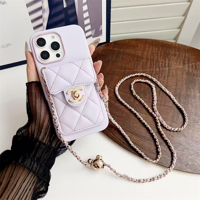 iphone17air/16plus ケース ショルダー ブランド chanel パロディ iphone17/16 ケース iphone15/15plus ケース レザー ブランド マトラッセ iphone14/13 ケース スマホケース 背面収納 iphone ケース 肩掛け ブランド