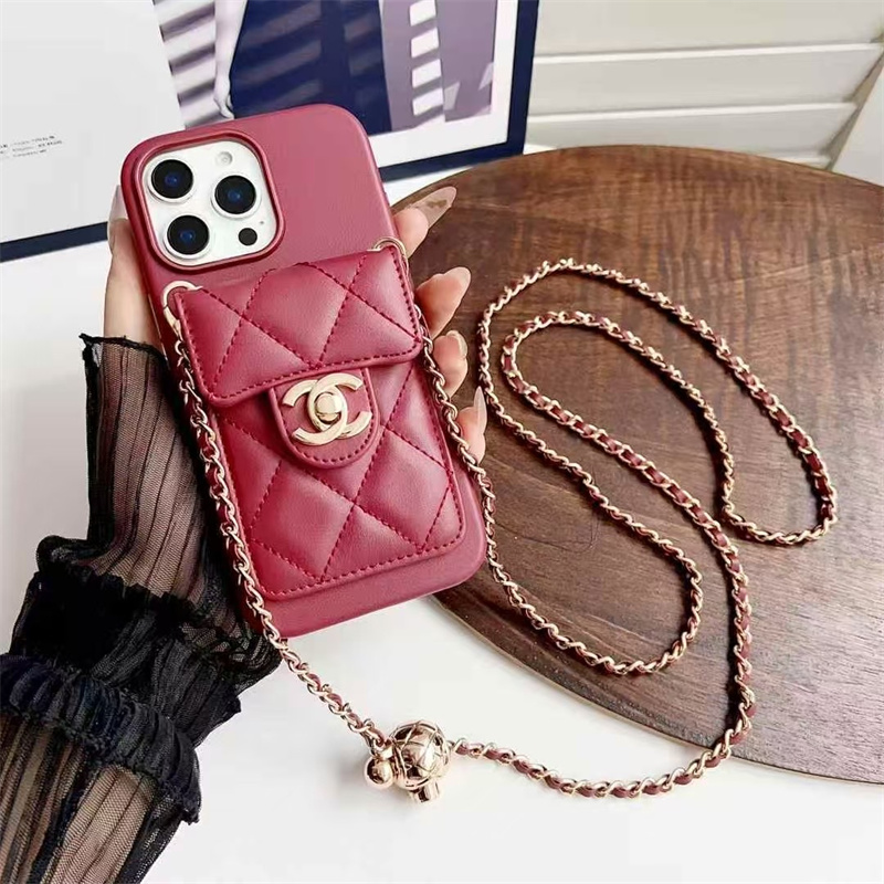 iphone17air/16plus ケース ショルダー ブランド chanel パロディ iphone17/16 ケース iphone15/15plus ケース レザー ブランド マトラッセ iphone14/13 ケース スマホケース 背面収納 iphone ケース 肩掛け ブランド