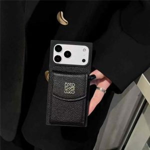 ロエベ アイホン ケース カード収納 iphone17pro/17promaxケース ブランド 人気 四角 iPhone16/16proケース 財布一体