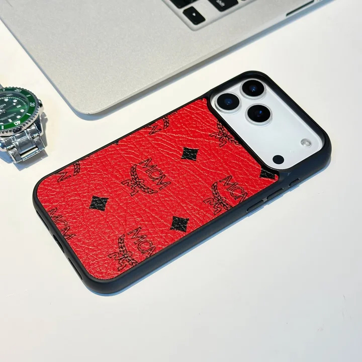 エムシーエムiPhone17promaxケース ロゴグラム レザー