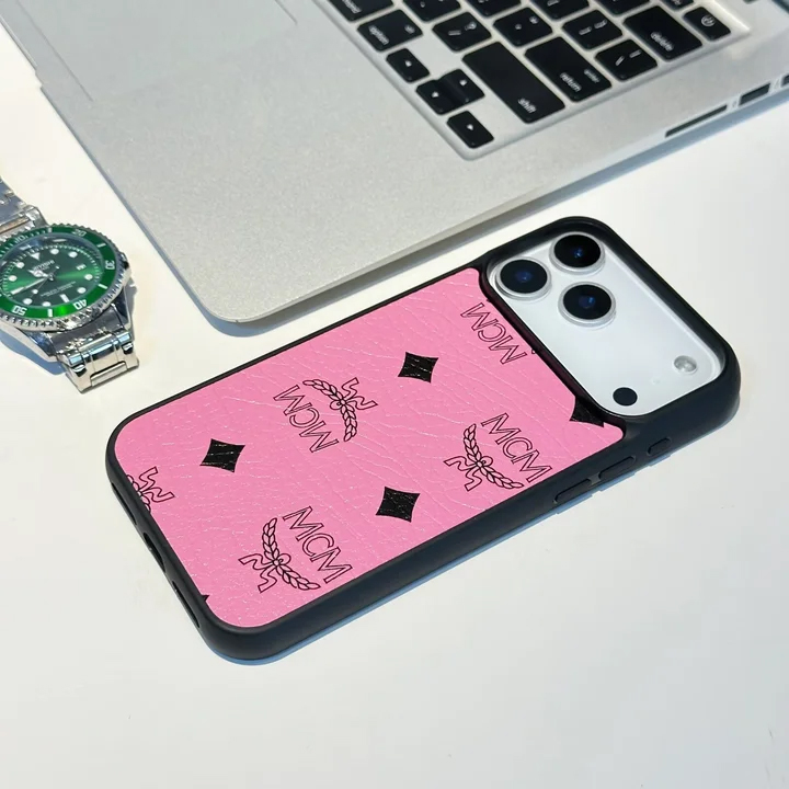 エムシーエムiPhone17promaxケース ロゴグラム レザー