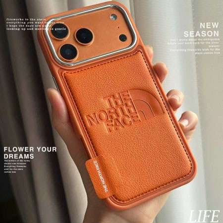 ノースフェイス iphone17ケース ロゴ型押し