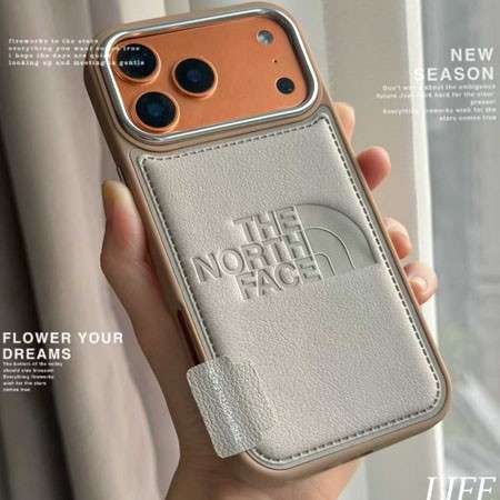 ノースフェイス iphone17ケース ロゴ型押し