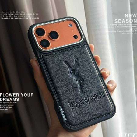 イヴサンローラン iphone17ケース ロゴ型押し
